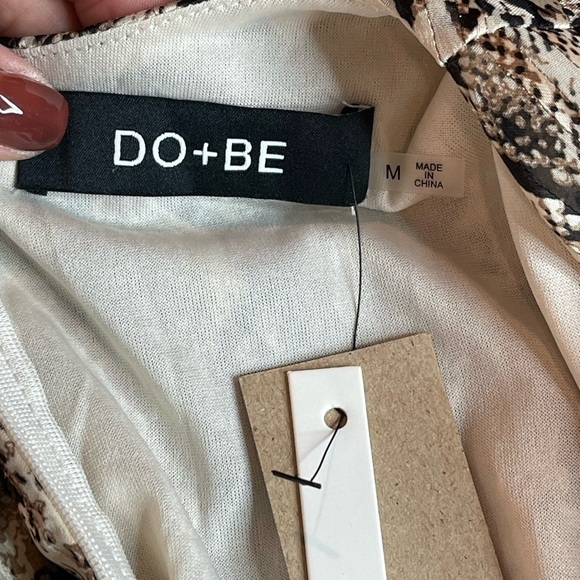 Do+Be Long Sleeve Surplice V Neck Snakeskin Print Ruffle Skirt Mini Dress NWT - Picture 14 of 16